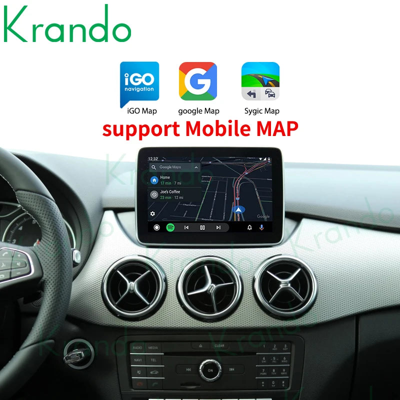 Krando Wireless apple CarPlay Interface module Box For Mercedes Benz A W176 B W245 Class 2012-2018 NTG 4.0 4.5 5.0 Android Auto Module BT Siri Control