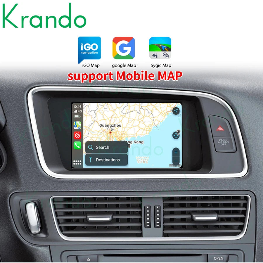 Krando Wireless Android Auto Apple CarPlay Interface For Audi Q5 Q5L SQ5 2009 - 2020 MMI 2G 3G RMC MIB Siri Control Module UPGRADE Box