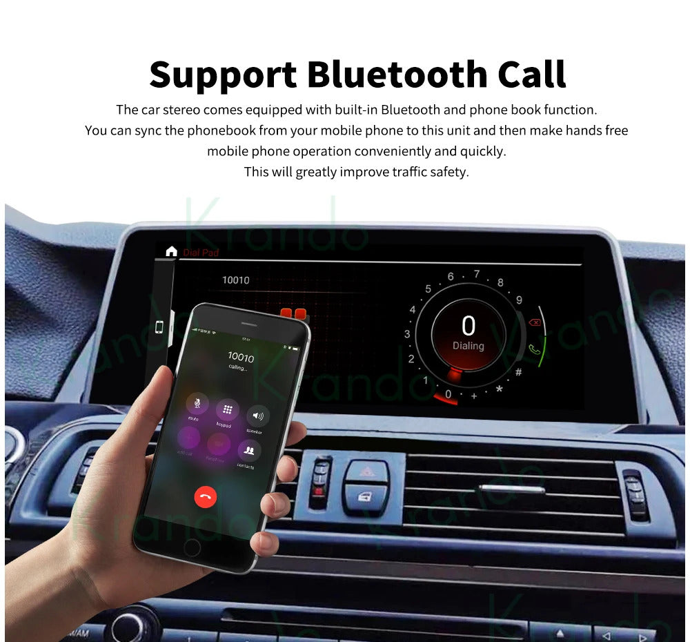 Krando 10.25 Car Carplay Android 4G  For BMW 5 Series F10/F11 2011-2012 Stereo Multimedia Player GPS Navigation CarPlay HD Touch