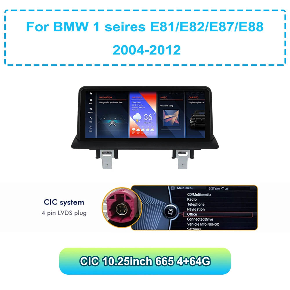 Krando 10.25 Inch Car Radio Android For BMW 1 seires E87/E81/E88/E87 Stereo Multimedia Player GPS Navigation CarPlay HD Touch