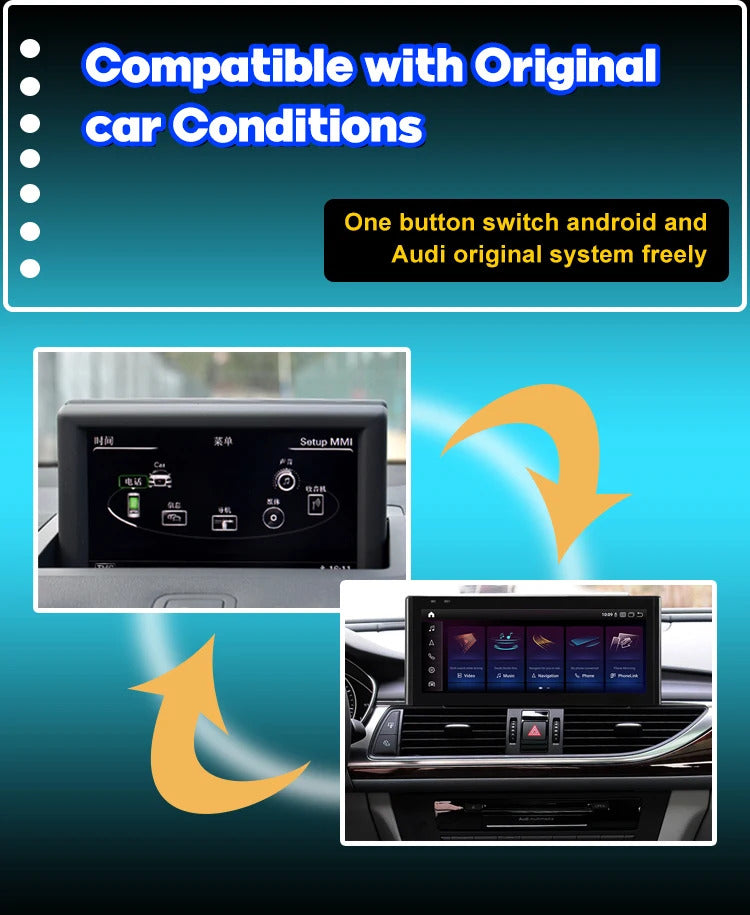 Krando 10.25 Inch Auto GPS Navigation Car Radio For AUDI A6/A6L/A7 2012-2018 Multimedia Player GPS Navigation CarPlay HD Touch