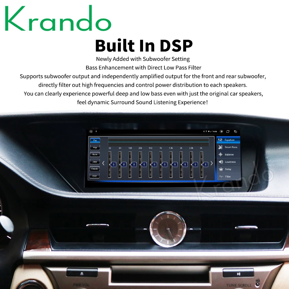 Krando 10.25" Android Car Radio Gps For Lexus ES250 ES300 ES350 2013-2018 multimedia head unit stereo navigation system carplay android auto 4g sim