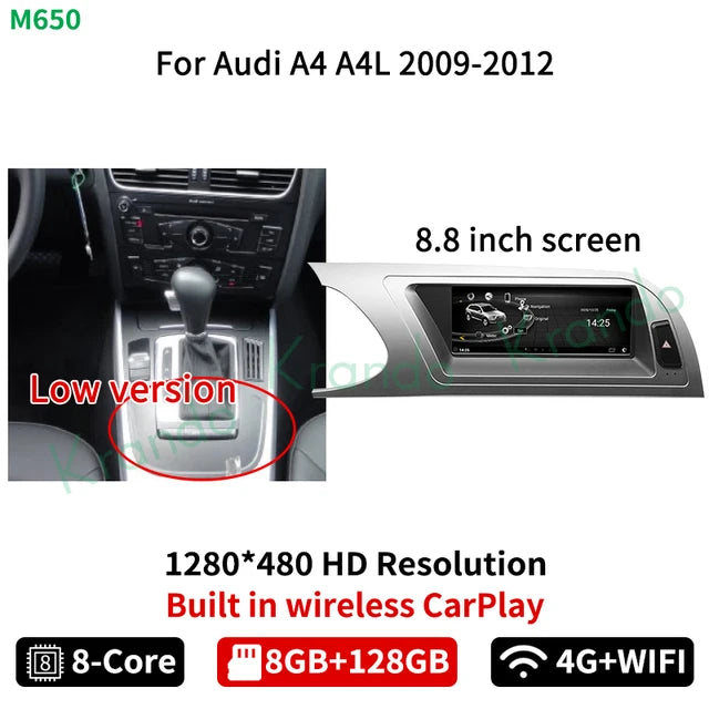 Krando 8.8" Android 13 Autoradio For Audi A4 A4L A5 2009 - 2016 Car radio gps navigation multimedia system carplay android auto