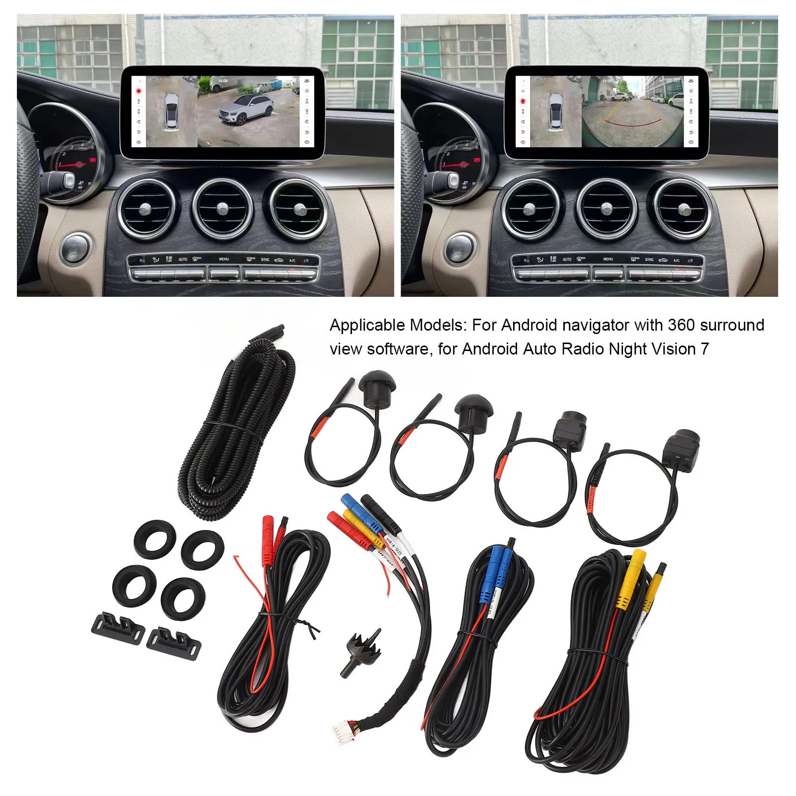 Auto All Round View Camera System 360 Car Camera Starlight Night Vision IP68 Waterproof Plug and Play for Android Auto Radio