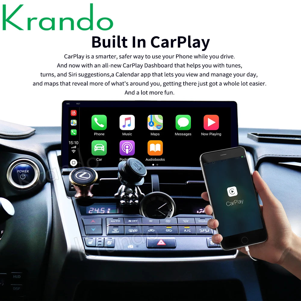 Krando 10.25" android car radio For Lexus NX 200t 300h 2013 - 2017 head unit stereo navigation system carplay android auto 4g sim