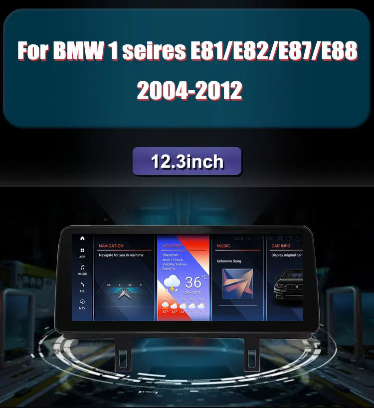 Krando 12.3 Inch Car Radio Carplay For BMW 1 seires E87/E81/E88 Stereo Multimedia Player GPS Navigation CarPlay HD Touch