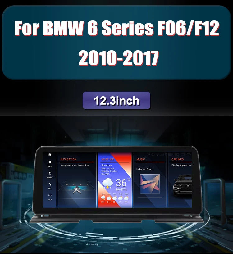 Krando 12.3'' Auto GPS Android Navigation car radio For BMW 6 Series F06/F12 2010-2017 Video Player Stereo Carplay 5G