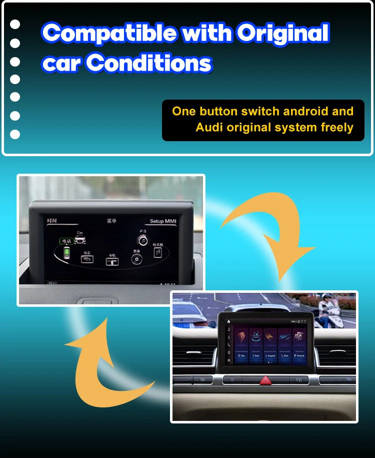 Krando 7'' Car Radio Auto GPS Carplay Android For AUDI A8 2003-2009 Car Multimedia GPS 4G autoradio