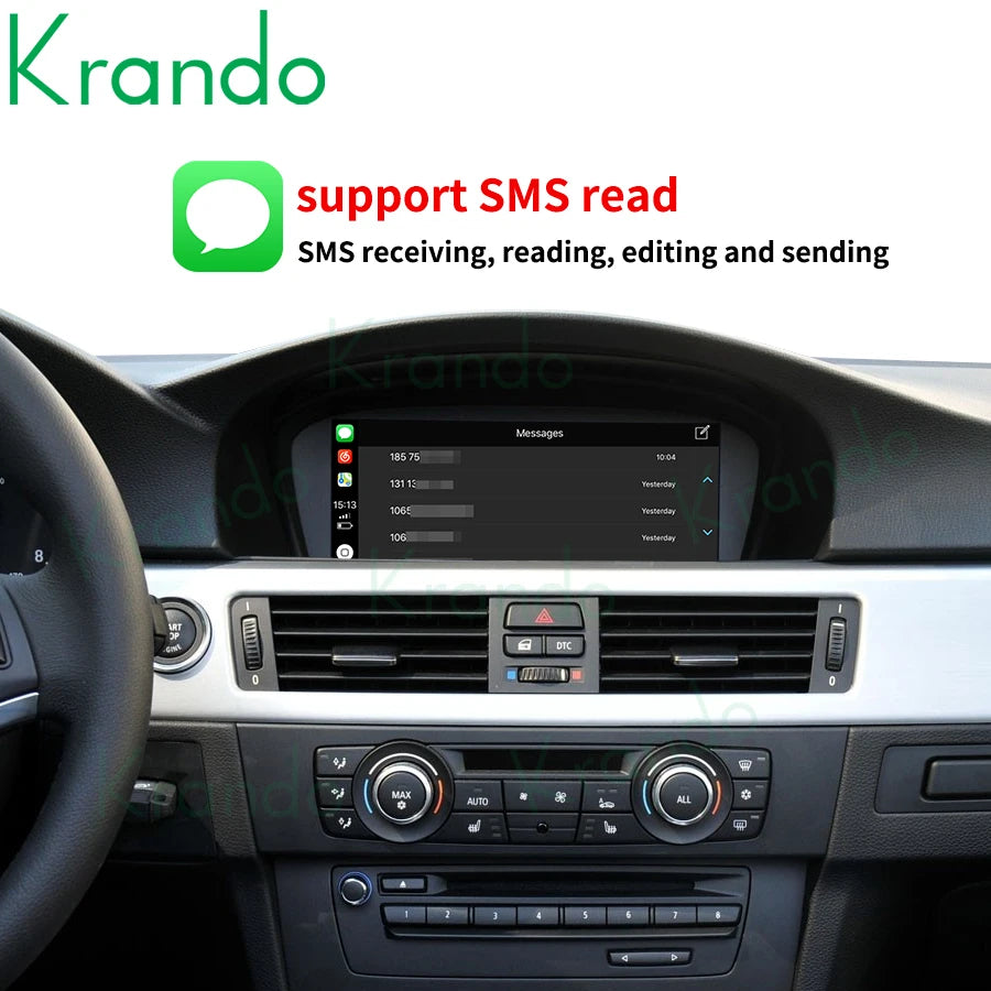 Krando Android Auto Wireless APPLE CarPlay Interface module For BMW 3 5 Series E60 E61 E63 E64 E90 E91 E92 CIC siri bt camera active upgrade box