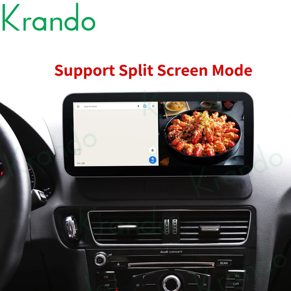 Krando 10.25'' Android Car Radio Gps stereo for Audi Q5 2009 - 2015 Navigation touch screen head unit multimedia system Wireless Carplay DSP 4G SIM qualcomm snapdragon