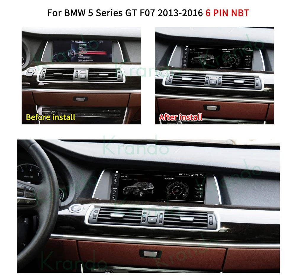 Krando 10.25 Inch Carplay Android For BMW 5 Series F07 GT 2011-2012 Stereo Multimedia Player GPS Navigation CarPlay HD Touch