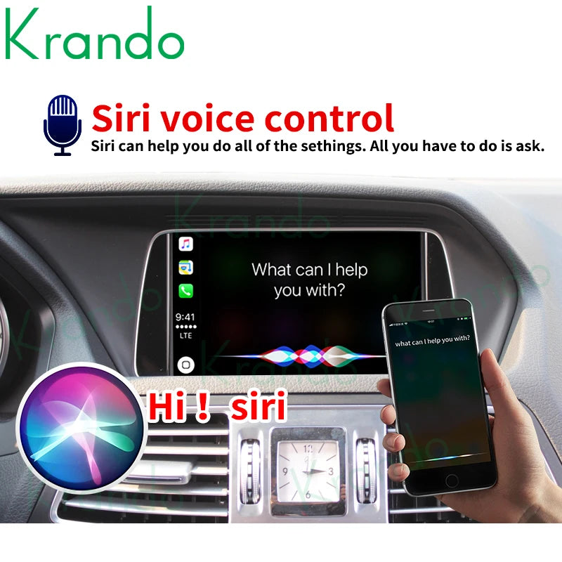 Krando Wireless Android Auto CarPlay Interface For Mercedes Benz E W212 Coupe C207 NTG 4.0 4.5 5.0 2009-2016 upgrade box