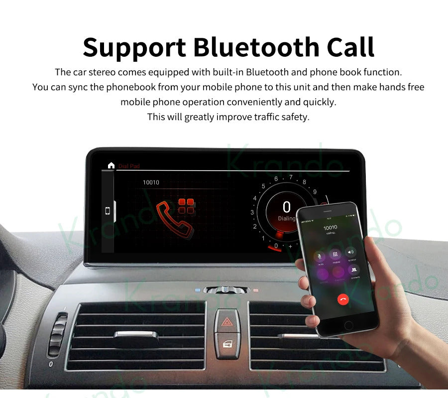 Krando 12.3 Inch Navigation Car Radio Android For BMW X3 E83 2004-2009 Head Unit Multimedia Player 4G autoradio