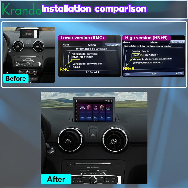Krando 7 Inch  Auto NBT System For AUDI A1 2010-2018 Stereo Multimedia Player GPS Navigation CarPlay