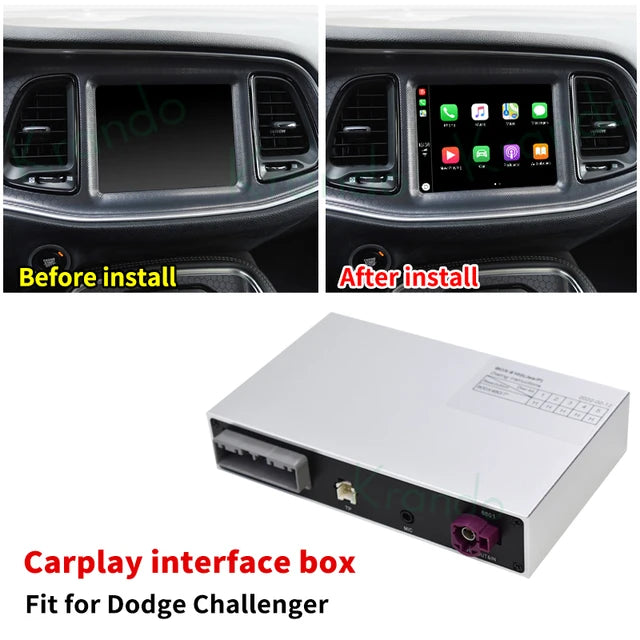 Krando Wireless Android Auto Apple CarPlay Interface module Box For Jeep Grand Cherokee Commander Compass Wrangler Renegade 300C Dodge siri bt camera active