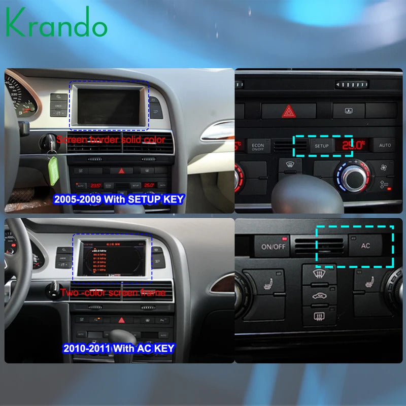 Krando 12.3 Inch Navigation Car Radio Android Auto NBT For AUDI A6 A6L 2005-2011 Carplay 4g Wireless Touch Screen Head Unit