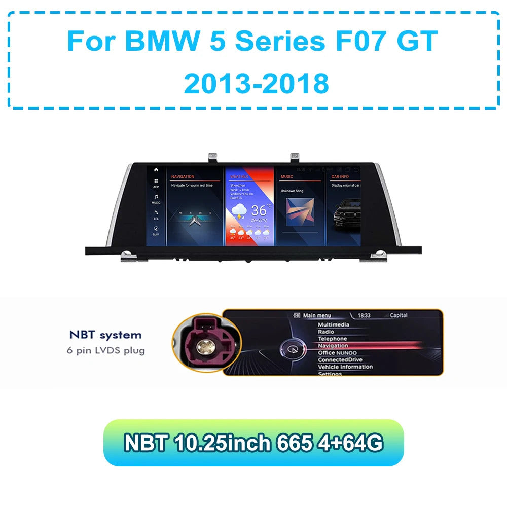 Krando 10.25'' Android Carplay Car Radio Car Multimedia for BMW 5 Series F07 GT 2011-2018 GPS Stereo Screen LHD