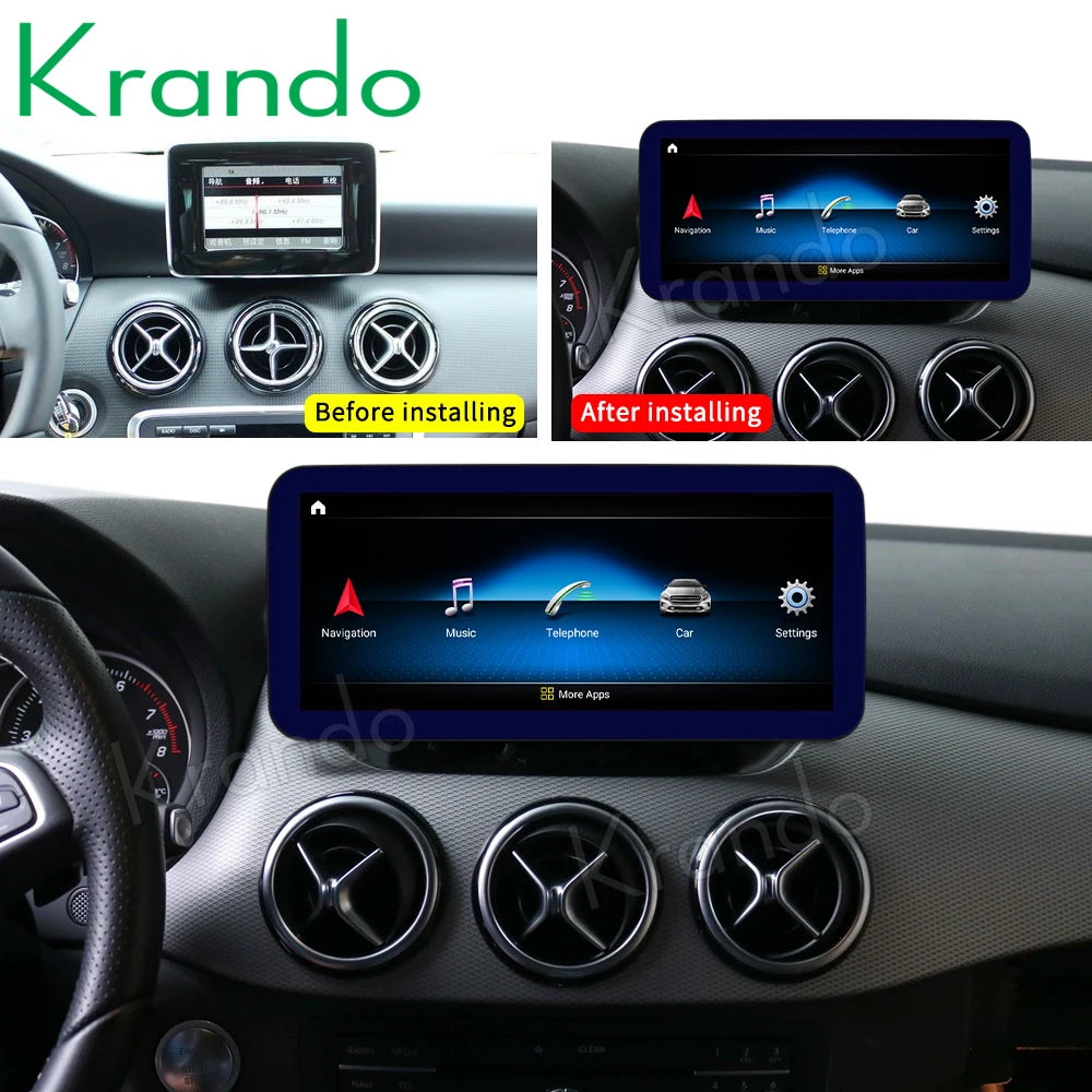 Krando 12.3" android car Radio gps stereo For Mercedes-Benz A W176 CLA C117 GLA X156 2012-2018 NTG 4.5 5.0 head unit navigation multimedia system carplay android auto 4g sim card